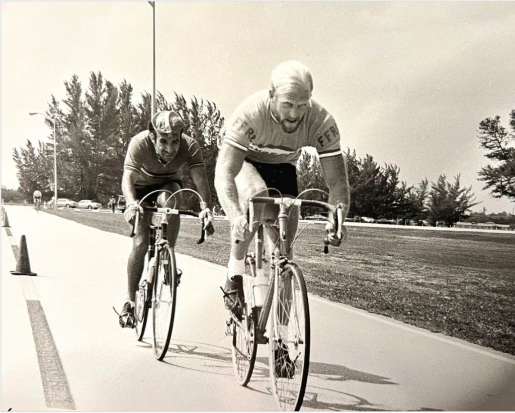 R. Michael Brown leading charity race at Florida Atlantic University in 1997.